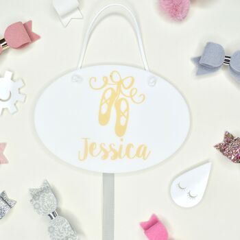 Personalised Hair Bow Holder Ballerina Shoes, 3 of 11