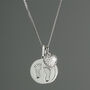 Silver Footprints And Zirconia Heart Necklace, thumbnail 5 of 5