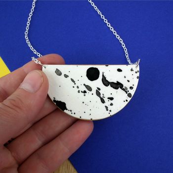 Limited Edition Geometric Painted Semi Circle Necklace, 4 of 5