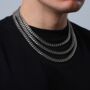 Chunky 8mm Cuban Steel Link Chain Necklace, thumbnail 4 of 8