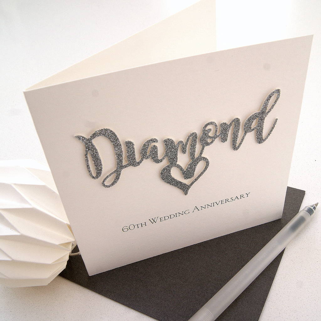 60th Diamond Wedding Anniversary Card By The Hummingbird Card Company Notonthehighstreet Com