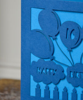 Birthday Balloons Laser Cut Greeting Card, 4 of 5