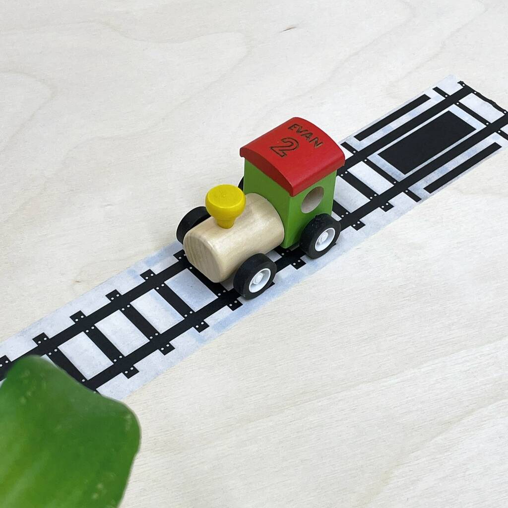 Personalised Wooden Train With Tape Track, 1 of 4