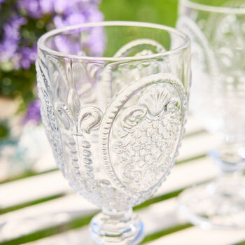 Set Of Four Baroque Glass Wine Goblets, 4 of 9