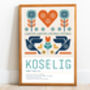 Koselig Definition Print, Koselig Print, Koselig Quote, Nordic Wall Art, thumbnail 3 of 3
