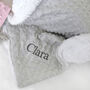 Personalised Grey Bobble Sherpa Baby Blanket, thumbnail 4 of 8