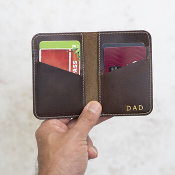 Personalised Slim Leather Card Holder Wallet, 3 of 6