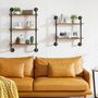 Three Tier Industrial Pipe Wall Mount Shelves, thumbnail 4 of 6