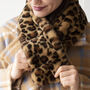 Leopard Print Crossover Scarf, thumbnail 3 of 11