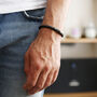 Men's Personalised Leather Bracelet With Matt Clasp, thumbnail 4 of 10