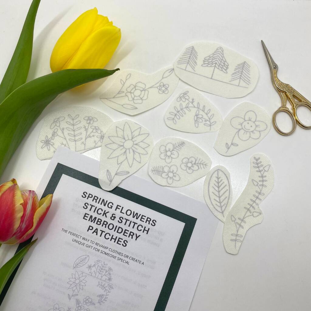Spring Flower Stick And Stitch Embroidery Stickers, 1 of 7