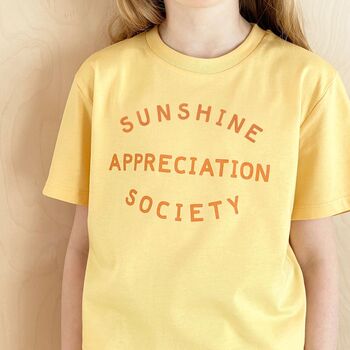 ‘Sunshine Appreciation Society’ Organic Cotton Kids' T Shirt, 3 of 7