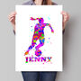 Personalised Girls Soccer Splash Poster, thumbnail 3 of 6