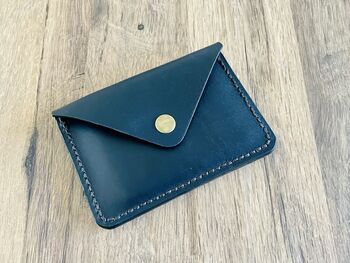 Black Leather Card Wallet, Personalised Card Holder, 4 of 12