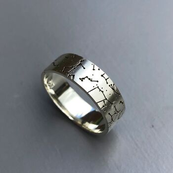 Custom Men's Star Map Engagement And Wedding Ring, 3 of 8
