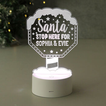 Personalised Santa Stop Here LED Night Light, 8 of 11