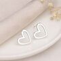 Sterling Silver Open Heart Stud Earrings – 10mm, thumbnail 1 of 10
