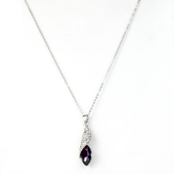 Pointed Teardrop Crystal Pendant Necklace, 6 of 7