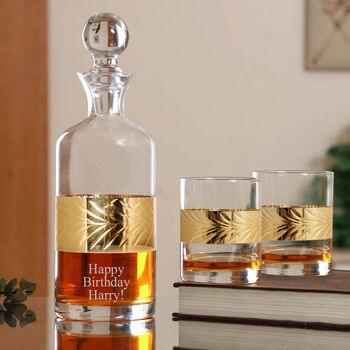 Personalised Gold Leaf Etched Decanter, 3 of 6