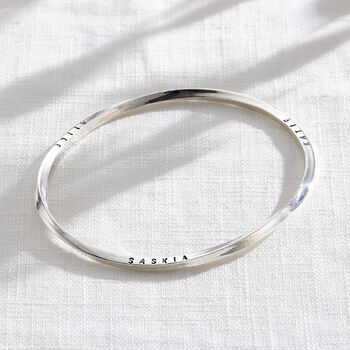 Forever Mobius Personalised Oval Bangle, 3 of 8