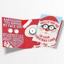 Scream And Shake 3D Funny Santa Christmas Card! Humourous Xmas Joke Card For Him And Her, thumbnail 9 of 10