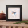 Fishing Fly Print, Teal Blue And Silver, thumbnail 1 of 2