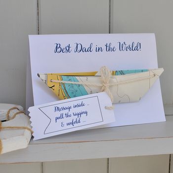 Personalised Nautical Paper Boat Card, 2 of 7