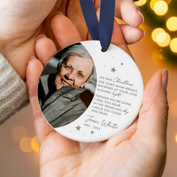 Memorial Christmas Ornament Personalised Photo Keepsake, 5 of 8