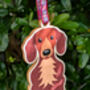 Dachshund Hanging Wooden Christmas Decoration, thumbnail 7 of 7