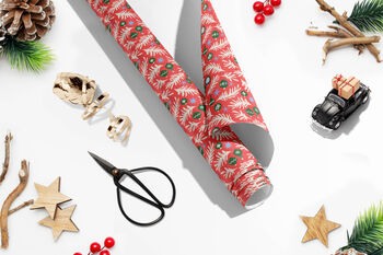 Premium Matisse Inspired Red Christmas Wrapping Paper Botanical, 2 of 3