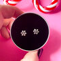 Silver Christmas Earrings, Snowflake Studs In A Tin, thumbnail 2 of 9