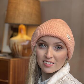 Coral Ladies Fashion Beanie Hat, 4 of 4