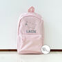 Pink Personalised Name And Design Unisex Mini Backpack, thumbnail 1 of 3