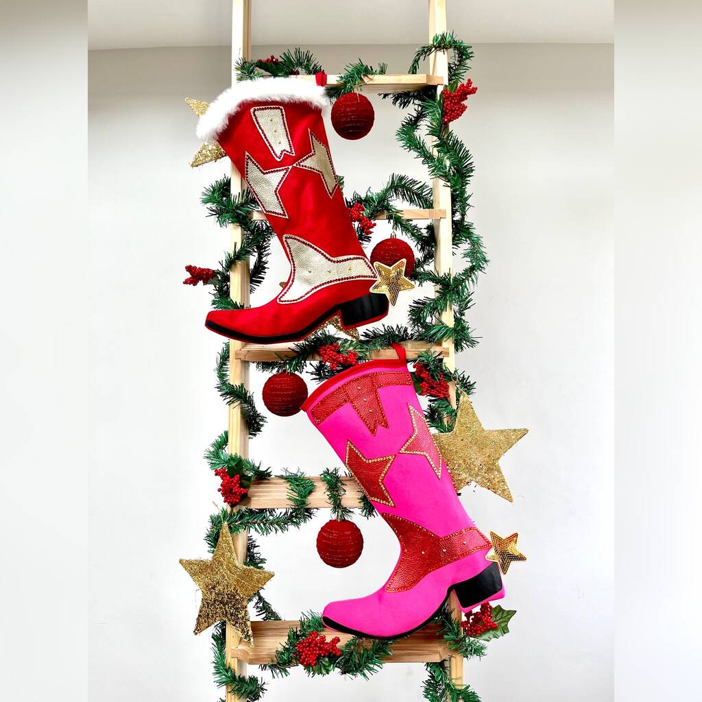 Cowboy Boot Christmas Stocking, 1 of 8