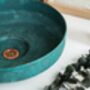 Verdigris Patina Solid Copper Vessel Sink, Artisan Round Basin For Kitchen And Bathroom, thumbnail 6 of 8