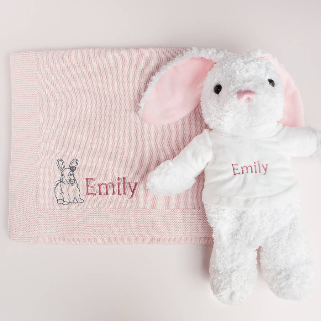 Personalised Baby Girl Bunny With Blanket By Babyblooms ...