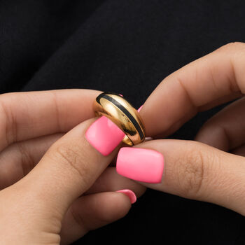 Black Candy Stripe Dome Ring, 5 of 6