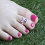 925 Silver Colourful Butterfly Bichiya Midi Toe Ring, thumbnail 1 of 7
