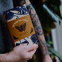 Traditional Tattoo Navy Blue Screen Printed Tea Towel, thumbnail 3 of 7