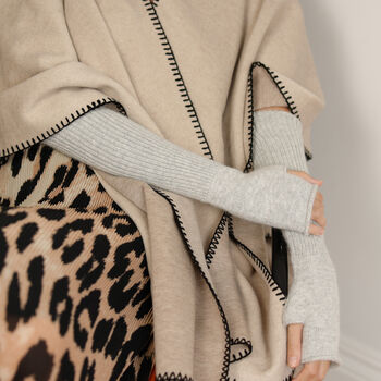 Alpaca Blend Long Arm Warmers – Pastel Lilac Grey And Soft Grey, 9 of 9