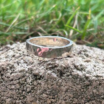 Hammered 5mm Ring In Sterling Silver, 2 of 6