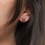18k Gold Plated Brass Love Heart Studs, thumbnail 4 of 6
