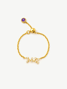 Adjustable Zodiac Constellation Ring With Birthstone, 8 of 12