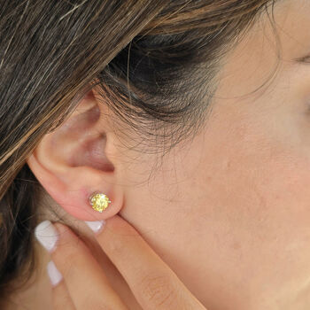 Citrine Moissanite Crystal Sterling Silver Earrings, 2 of 6
