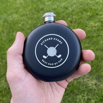 Personalised Golf Accessories Hip Flask Gift For Men, 2 of 3