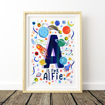 Space Planets Theme Initial Name Print, 6 of 10