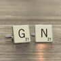 Personalised Vintage Style Letter Tile Cufflinks, thumbnail 3 of 3