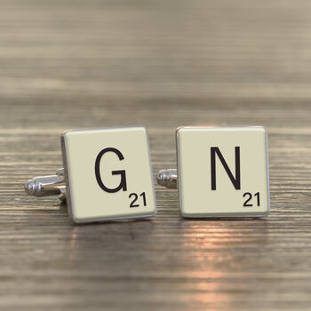 Personalised Vintage Style Letter Tile Cufflinks, 3 of 3