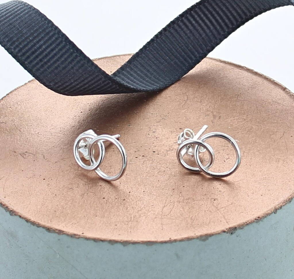 Double Circle Sterling Silver Stud Earrings By Francesca Rossi Designs ...