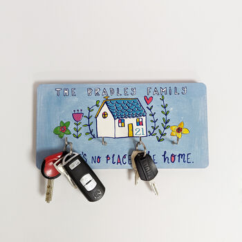 Personalised 'There's No Place Like Home' Key Holder, 4 of 5